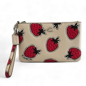 Coach Strawberry Print Wristlet